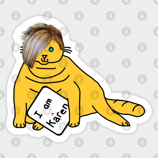 Chonk Cat with Karen Hair Memes Sticker by ellenhenryart